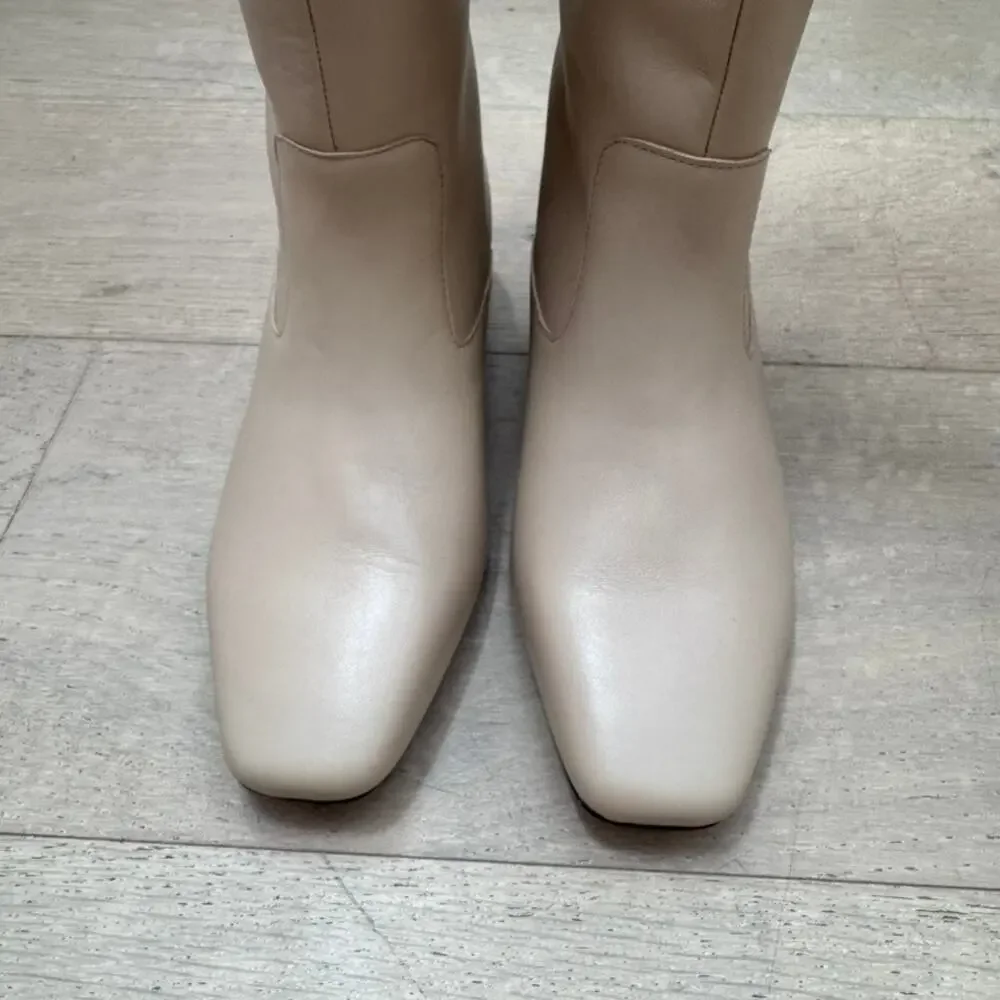 J Crew Roxie knee-high boots Leather Cream Size 6.5 BA 737